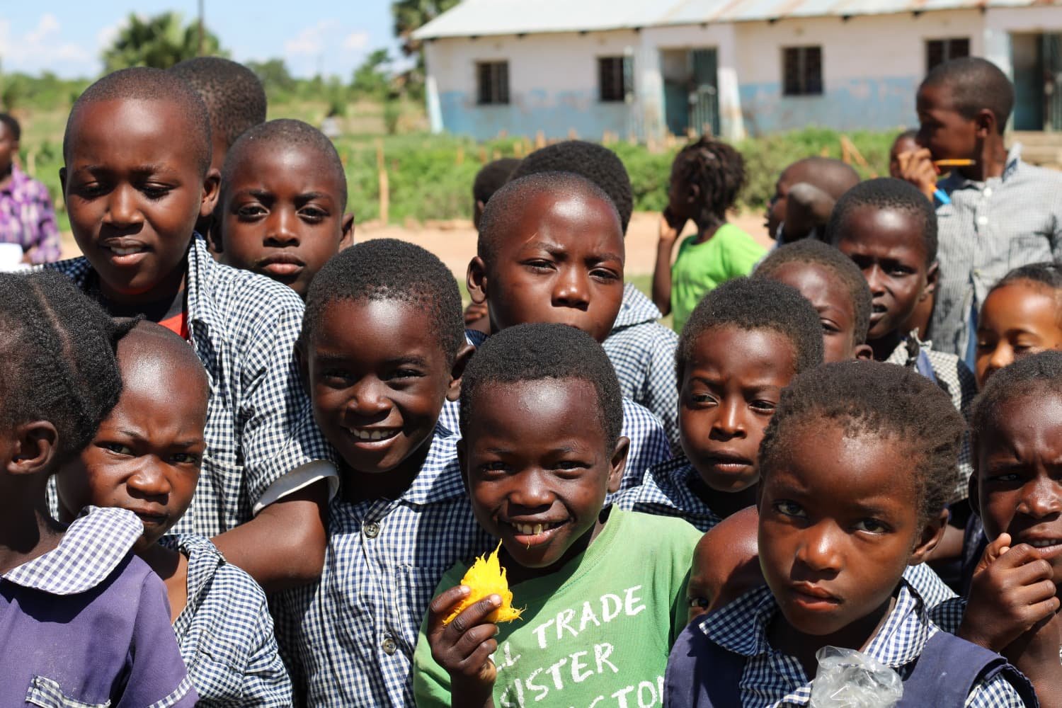 Children gathered together in a community setting